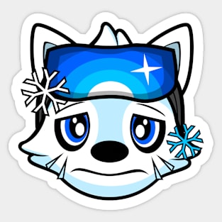 Sad Skier Alaskan Malamute Brook Sticker